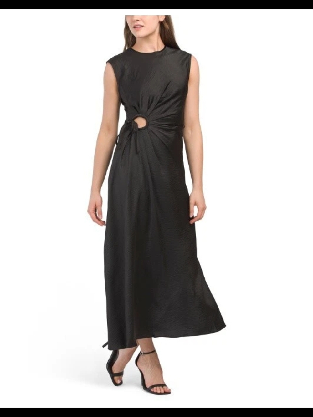 House of Harlow 1960 Satin Slip Maxi Black Dress Xs
